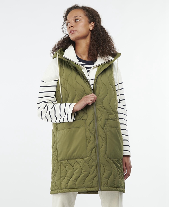 Barbour Guilden Women\'s Vest Green | CJVO-03682