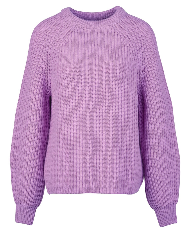 Barbour Hartley Knit Women's Sweaters Purple | VTXE-95413