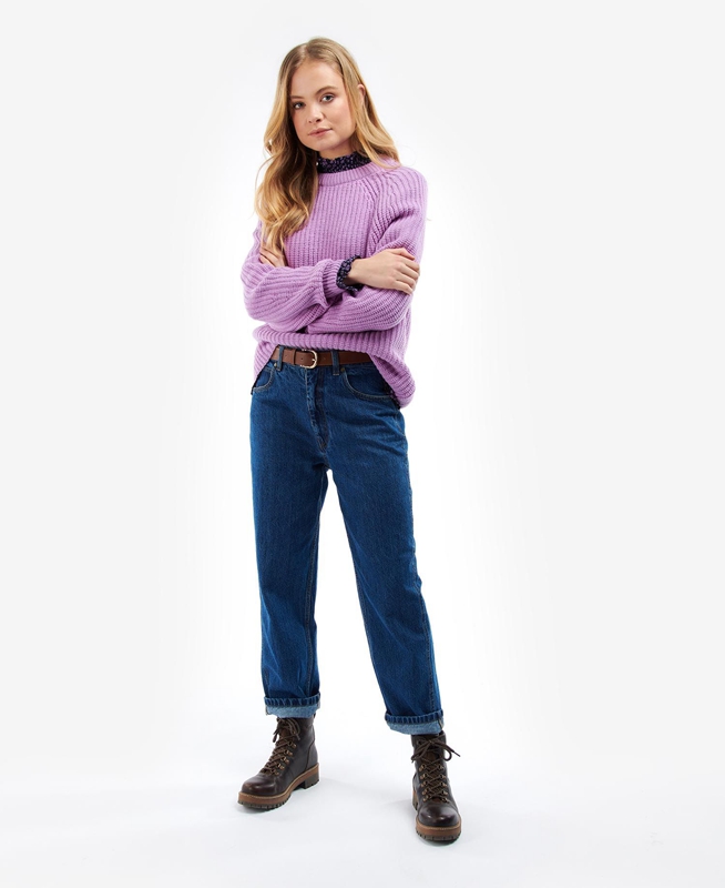 Barbour Hartley Knit Women's Sweaters Purple | VTXE-95413