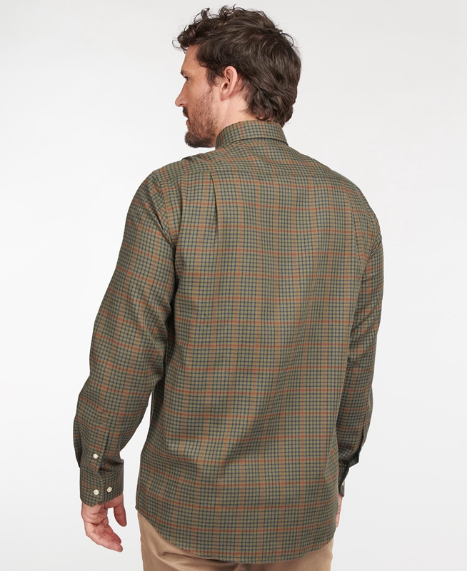 Barbour Hemd Henderson Thermo Weave Men's Shirts Olive | TOQA-03798