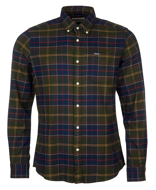 Barbour Hemd Kyeloch Tailored Men's Shirts Olive | XYUO-67549