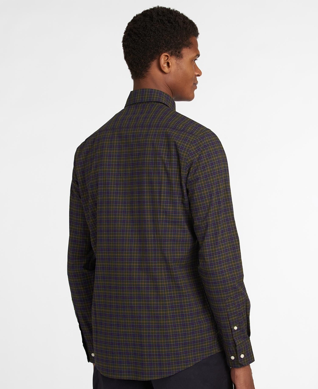 Barbour Hemd Lomond Tailored Men's Shirts Olive | XGNK-46091