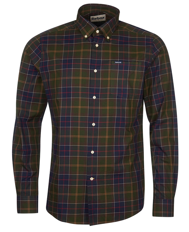 Barbour Hemd Wetheram Tailored Men's Shirts Olive | WMER-51834