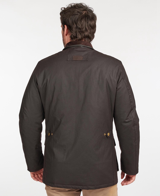 Barbour Hereford Men's Waxed Jackets Brown | DQSZ-30978