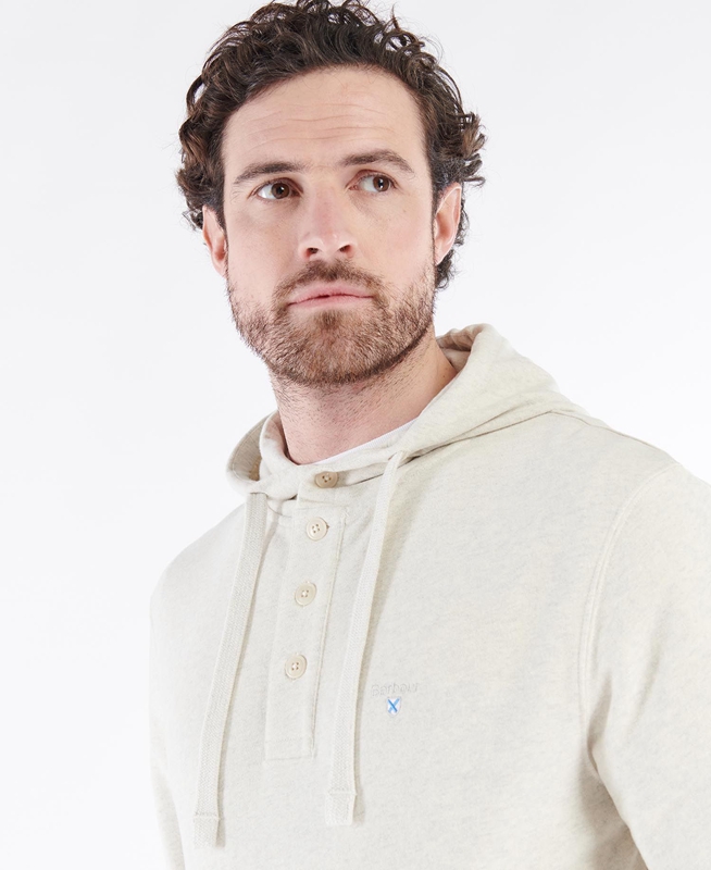 Barbour Hetton Men's Sweatshirts Cream | CAFU-20356