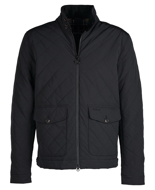 Barbour Hitchen Men's Quilted Jackets Black | CGYE-10963