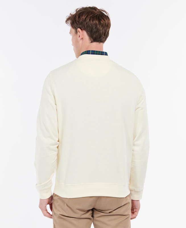 Barbour Honour Panel Crew Men's Sweatshirts Beige | GOUJ-15849