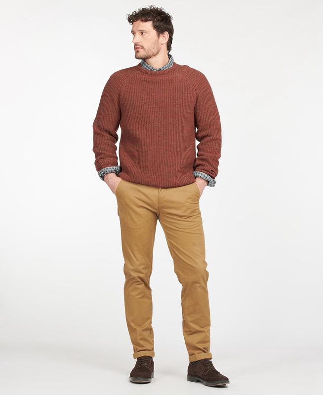 Barbour Horseford Crew Men's Sweaters Brown | FBRC-89250