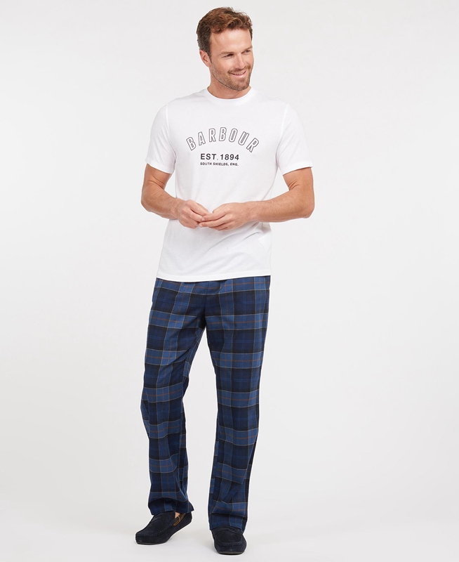 Barbour Hose Glenn Tartan Men's Pants Navy | ROIE-24031