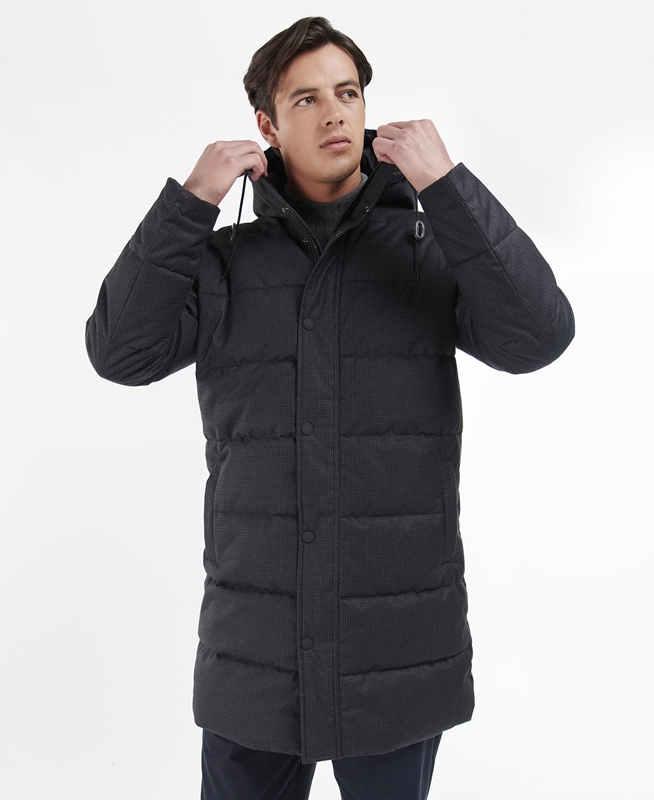 Barbour Hoxley Baffle Men\'s Quilted Jackets Black | HJIF-14327