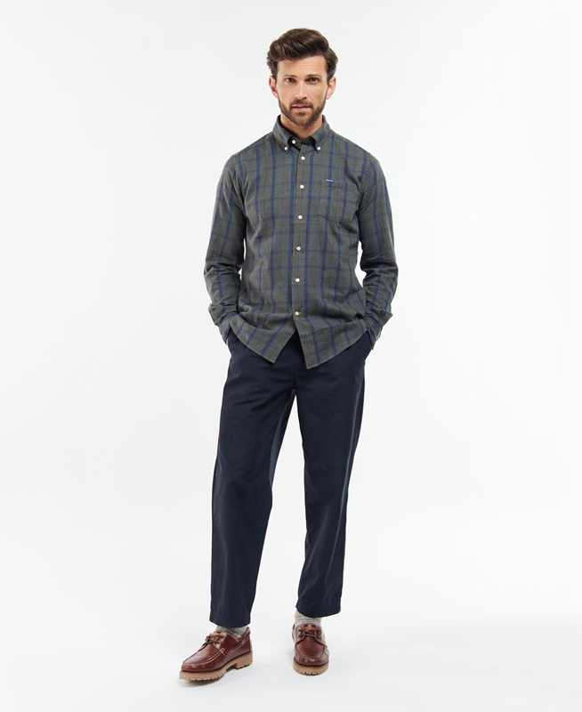 Barbour Inverbeg Tailored Men's Shirts Grey | TWIU-16254