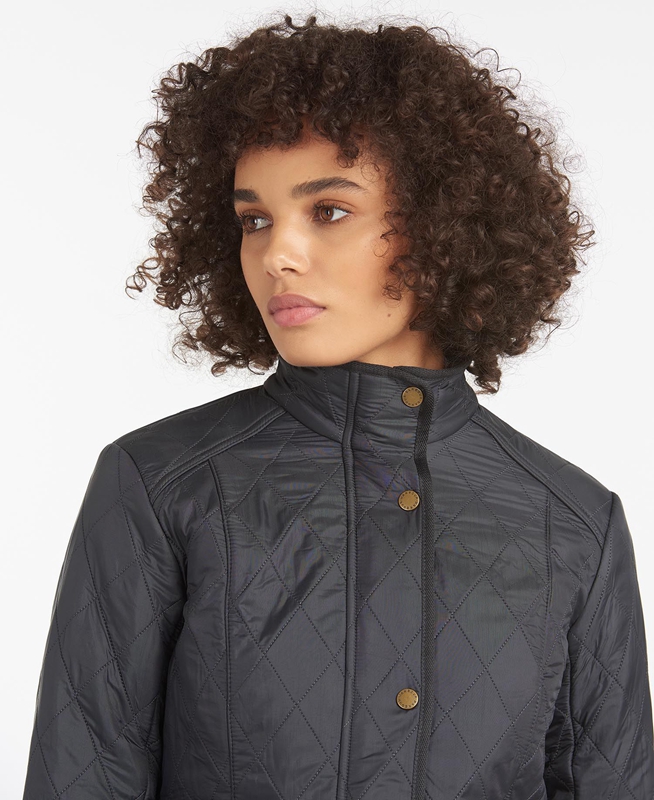 Barbour Jacke Cavalry Polarquilt Women's Quilted Jackets Black | HSRF-95281