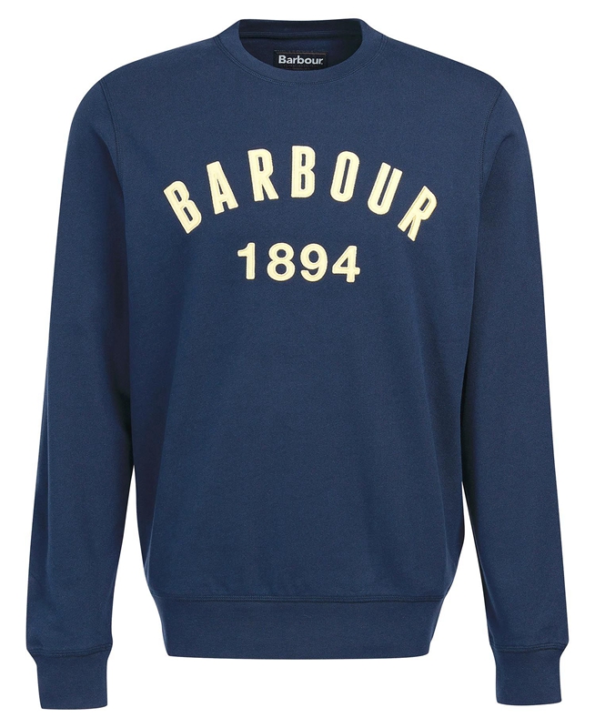 Barbour John Crew Men's Sweatshirts Navy | STQY-94137