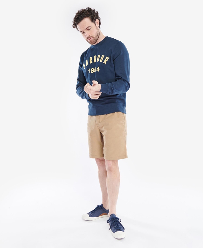 Barbour John Crew Men's Sweatshirts Navy | STQY-94137