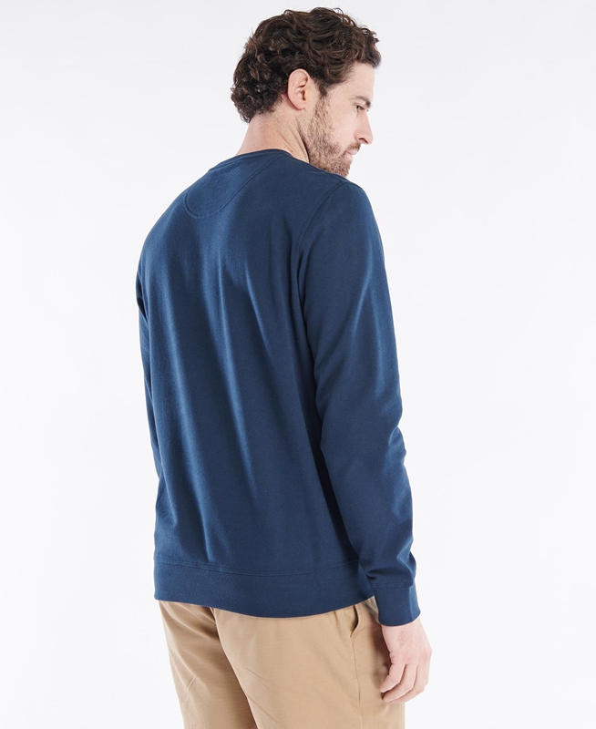 Barbour John Crew Men's Sweatshirts Navy | STQY-94137