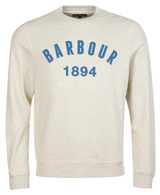 Barbour John Crew Neck Men's Sweatshirts Beige | RGVU-42517