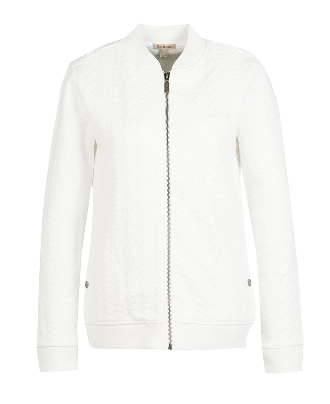 Barbour Kelsey Zip Women's Sweatshirts White | QWKT-84750