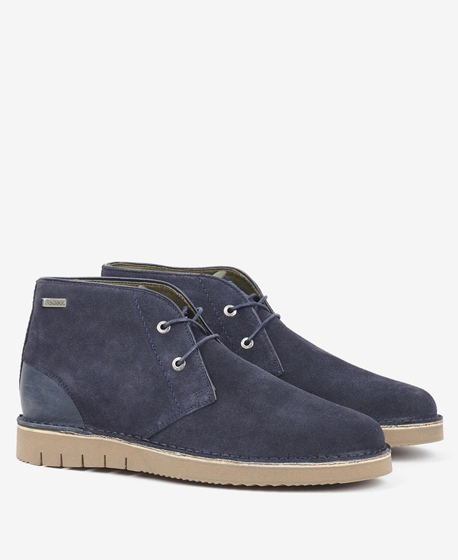 Barbour Kent Desert Men's Boots Navy | VWND-64250