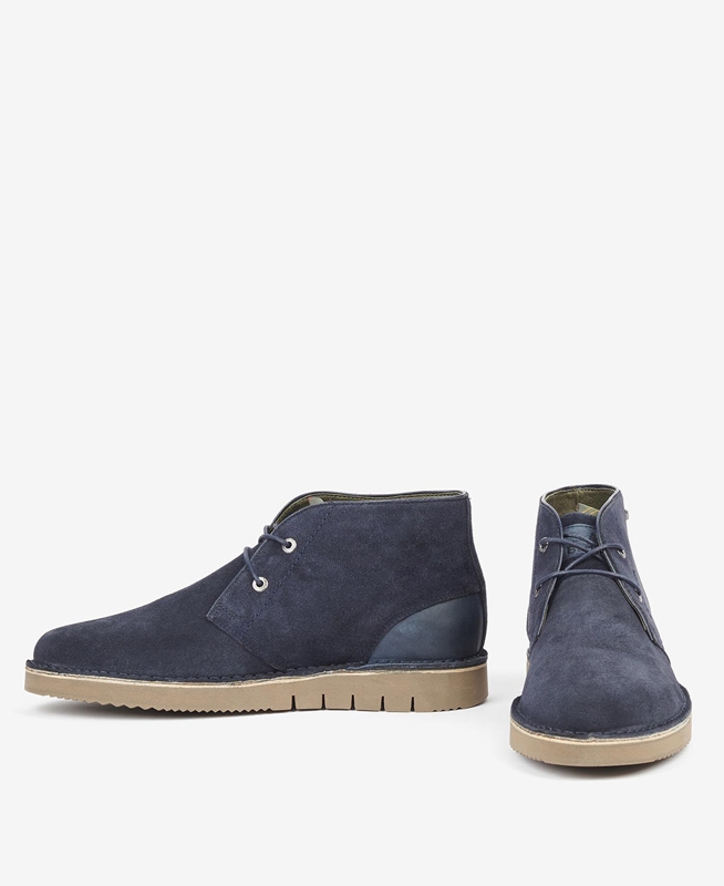 Barbour Kent Desert Men's Boots Navy | VWND-64250