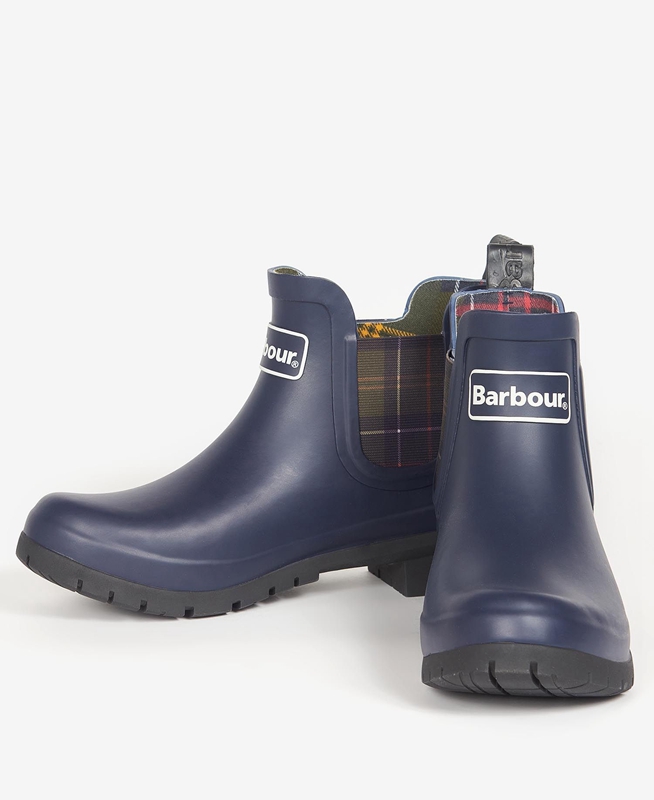 Barbour Kingham Women's Boots Navy | BLAM-43702