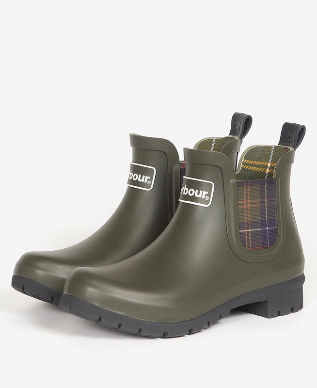 Barbour Kingham Women's Boots Olive | CJNS-09187