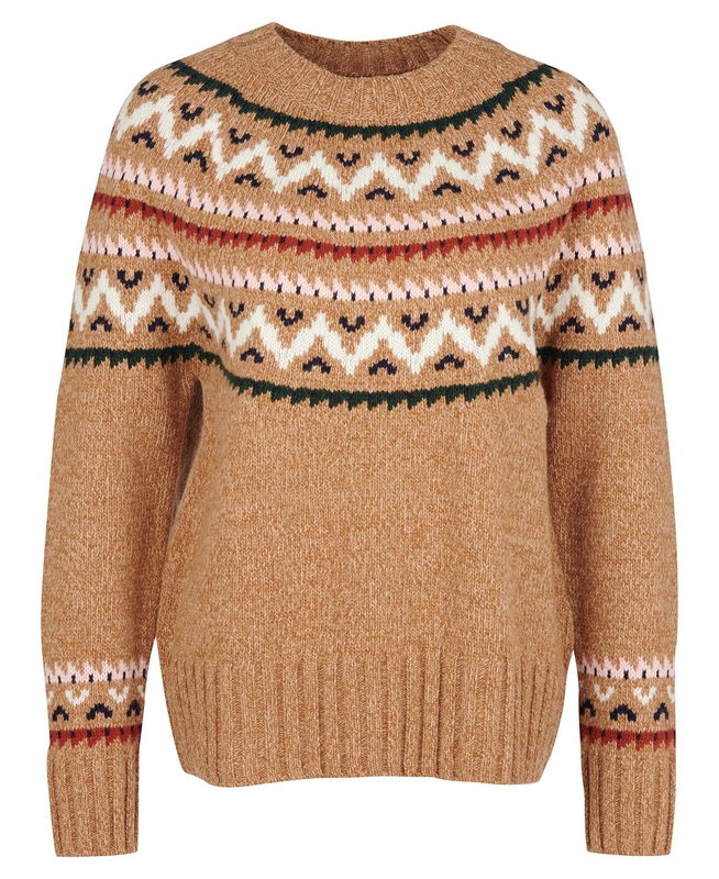 Barbour Langford Knit Women's Sweaters Beige | RZNQ-74139