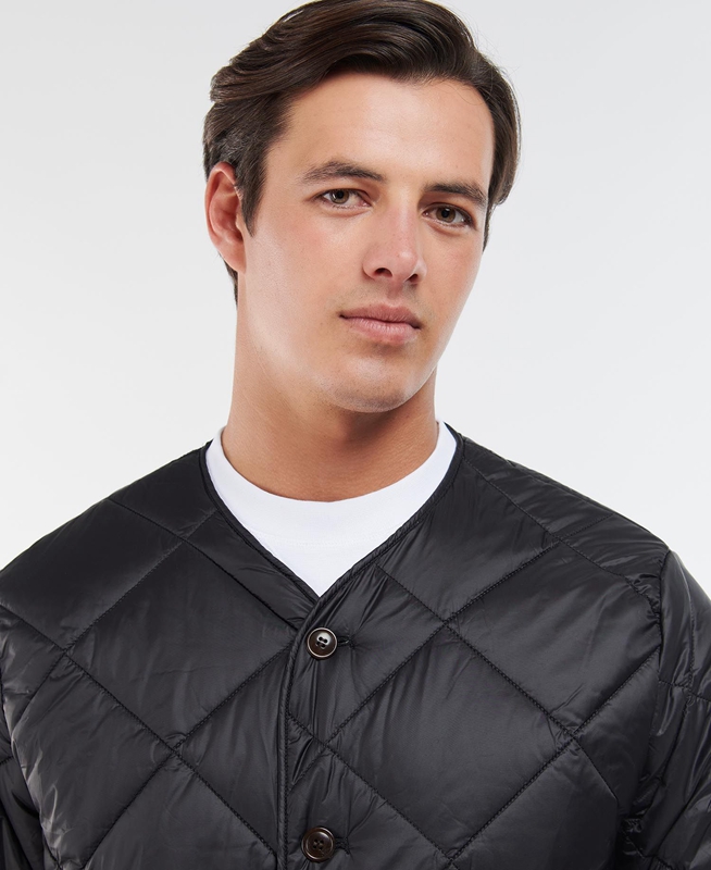 Barbour Liddesdale Cardigan Men's Quilted Jackets Black | IXWM-45197