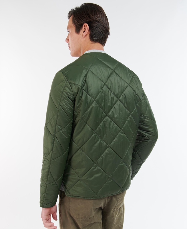 Barbour Liddesdale Cardigan Men's Quilted Jackets Olive | QNRV-70861