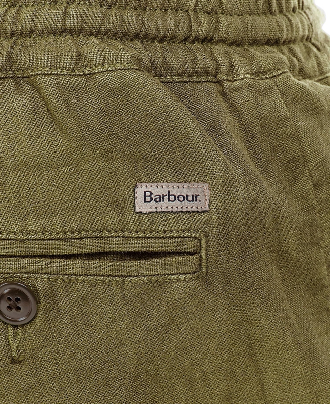 Barbour Linen Cotton Mix Men's Pants Green | GABP-23680