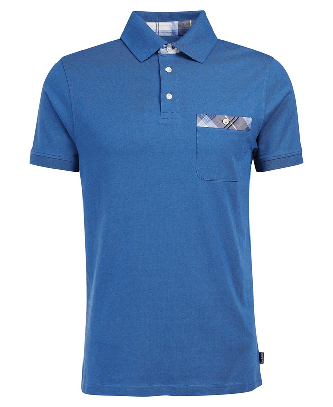 Barbour Lirst Men's Polo shirts Blue | WUPK-35692