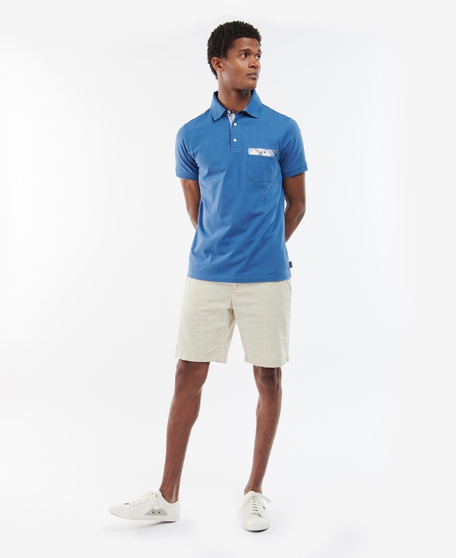 Barbour Lirst Men's Polo shirts Blue | WUPK-35692