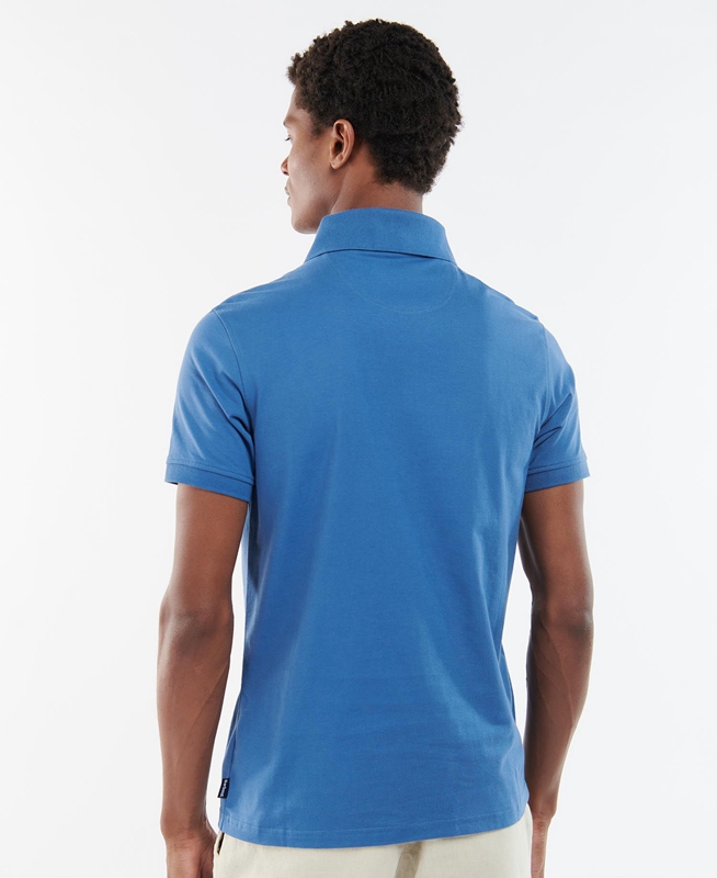 Barbour Lirst Men's Polo shirts Blue | WUPK-35692