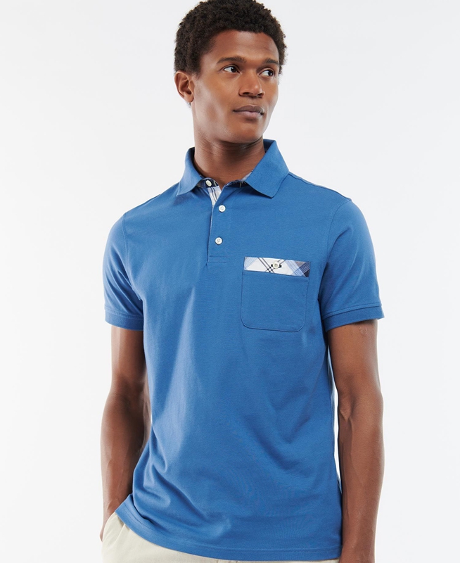 Barbour Lirst Men's Polo shirts Blue | WUPK-35692