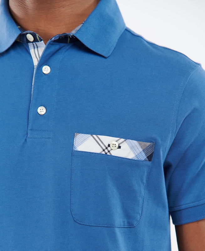 Barbour Lirst Men's Polo shirts Blue | WUPK-35692