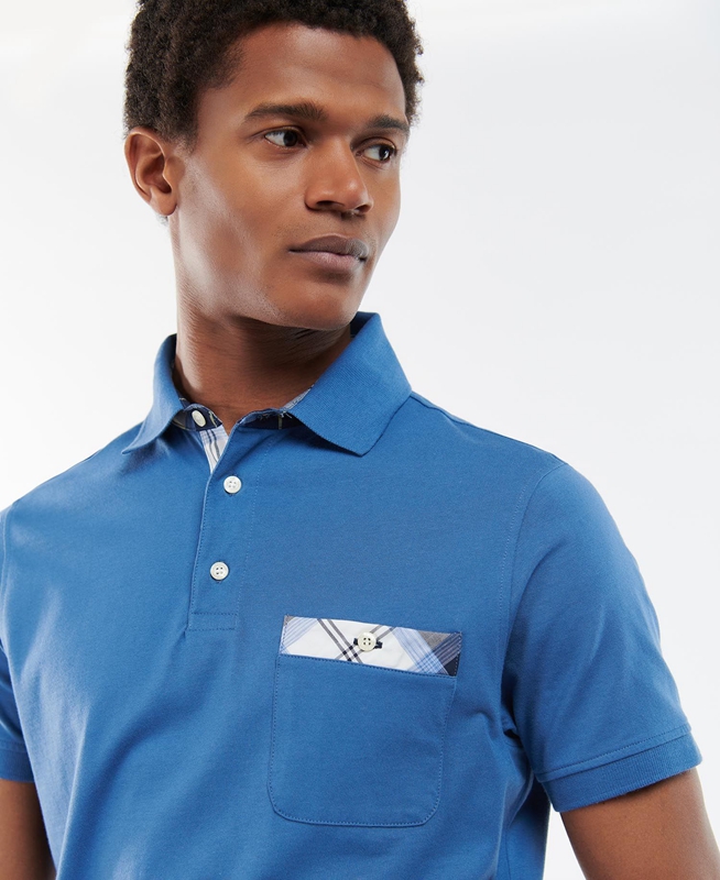 Barbour Lirst Men\'s Polo shirts Blue | WUPK-35692