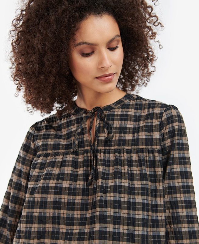 Barbour Lorelie Top Women's Shirts Black | CJUR-27849