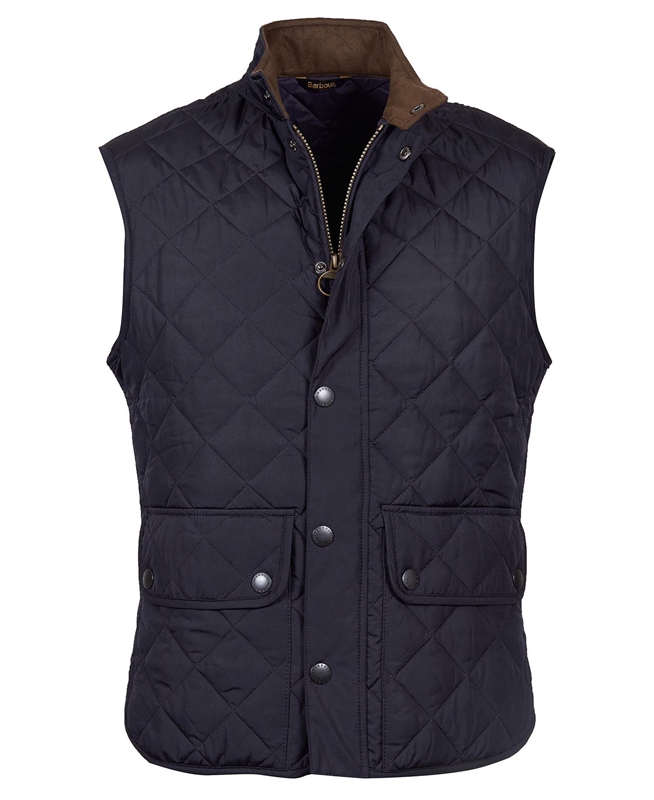 Barbour Lowerdale Men's Vest Navy | IKHT-10234