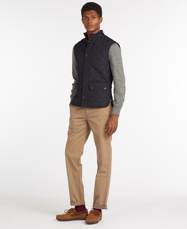 Barbour Lowerdale Men's Vest Navy | IKHT-10234