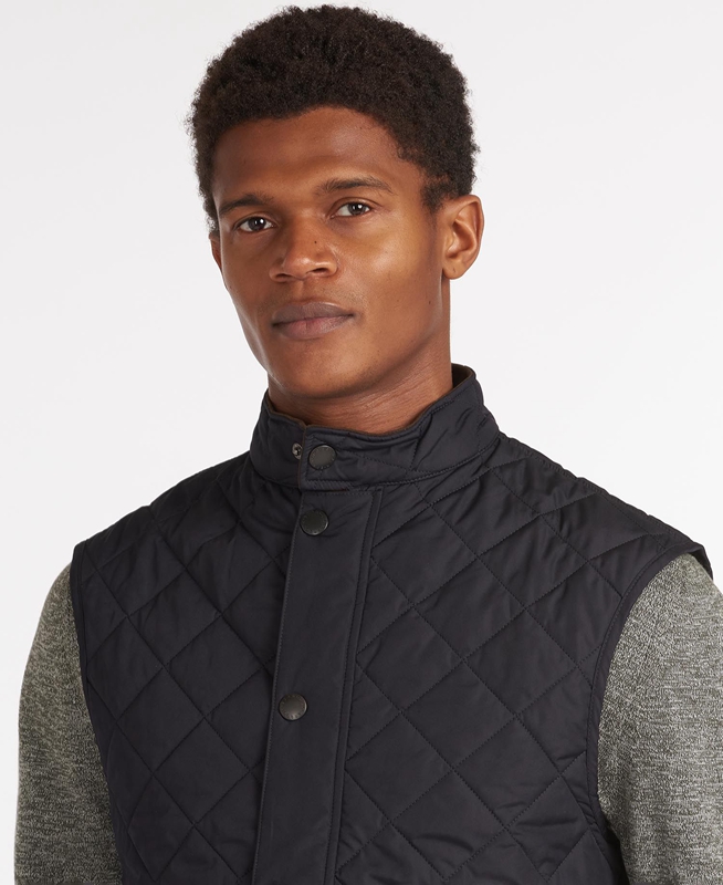 Barbour Lowerdale Men's Vest Navy | IKHT-10234