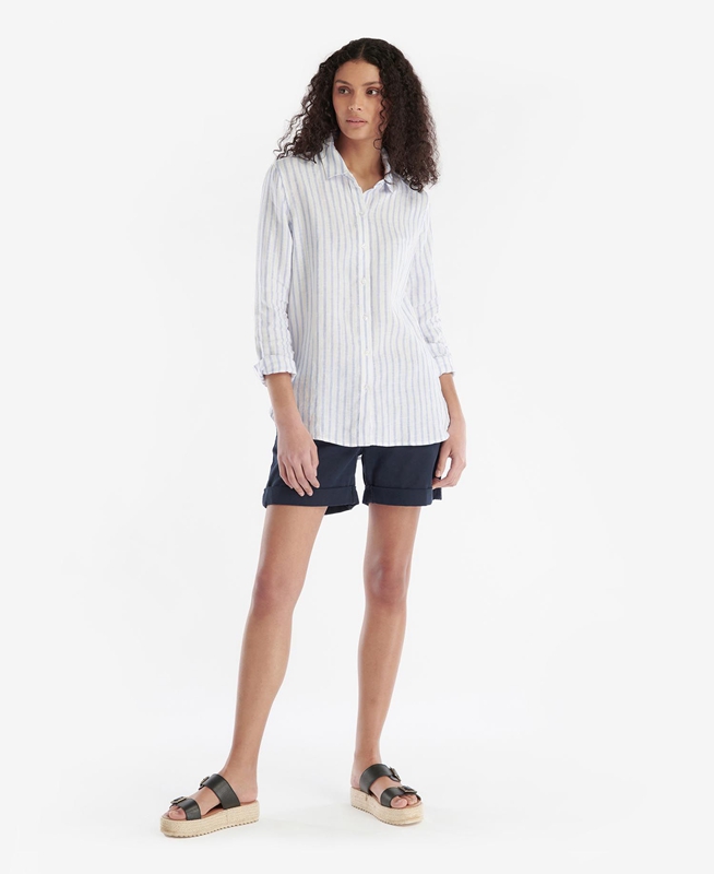 Barbour Marine Women's Shirts White | ONJP-67048