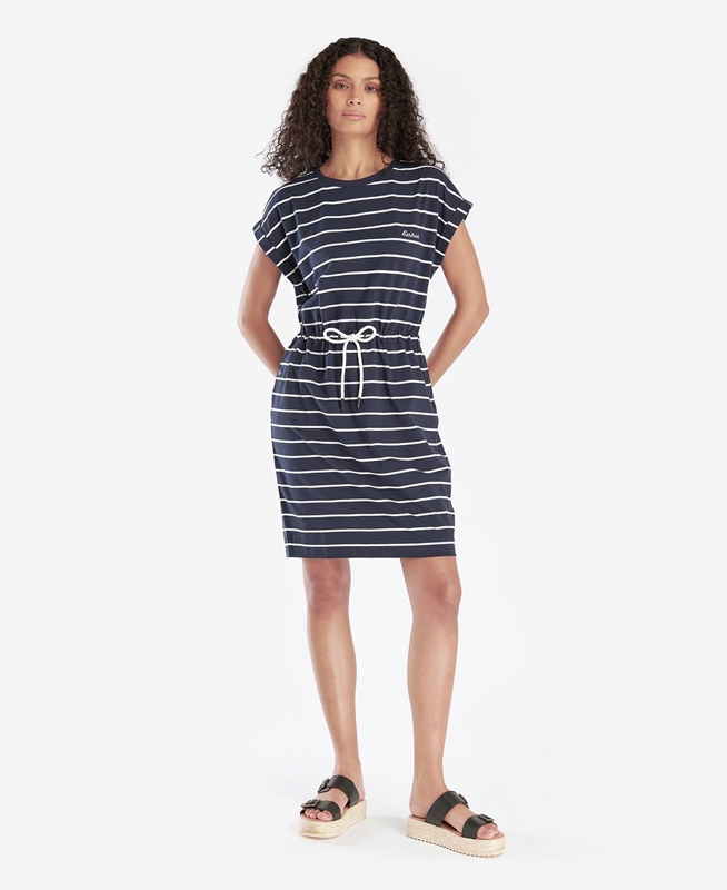 Barbour Marlo Stripe Women's Dress Navy | DZXP-47190