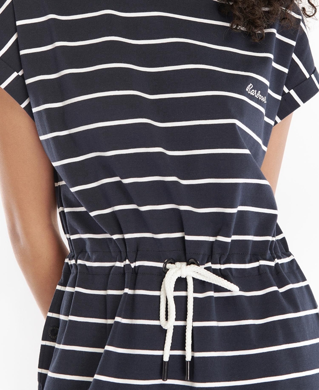 Barbour Marlo Stripe Women's Dress Navy | DZXP-47190