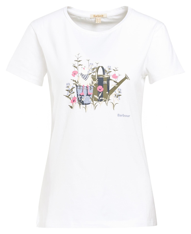 Barbour Melrose Women's T Shirts White | VKSI-14825