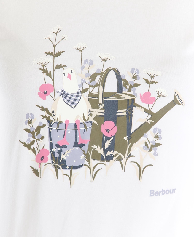 Barbour Melrose Women's T Shirts White | VKSI-14825