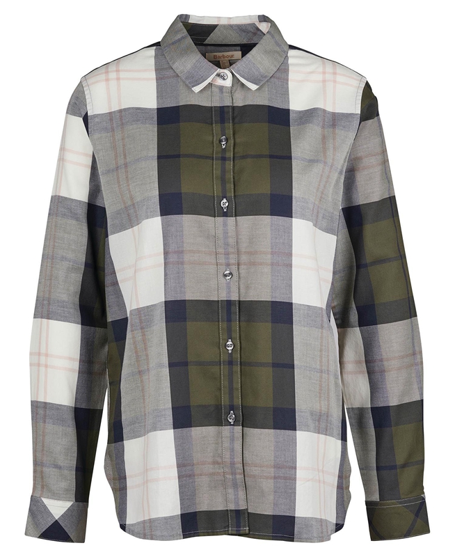 Barbour Moorland Women's Shirts Olive | HEBU-78132