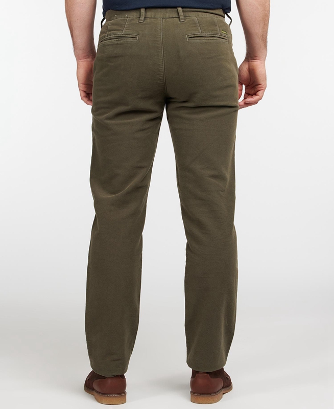 Barbour Neuston Moleskin Trouser Men's Pants Olive | KPFM-21845