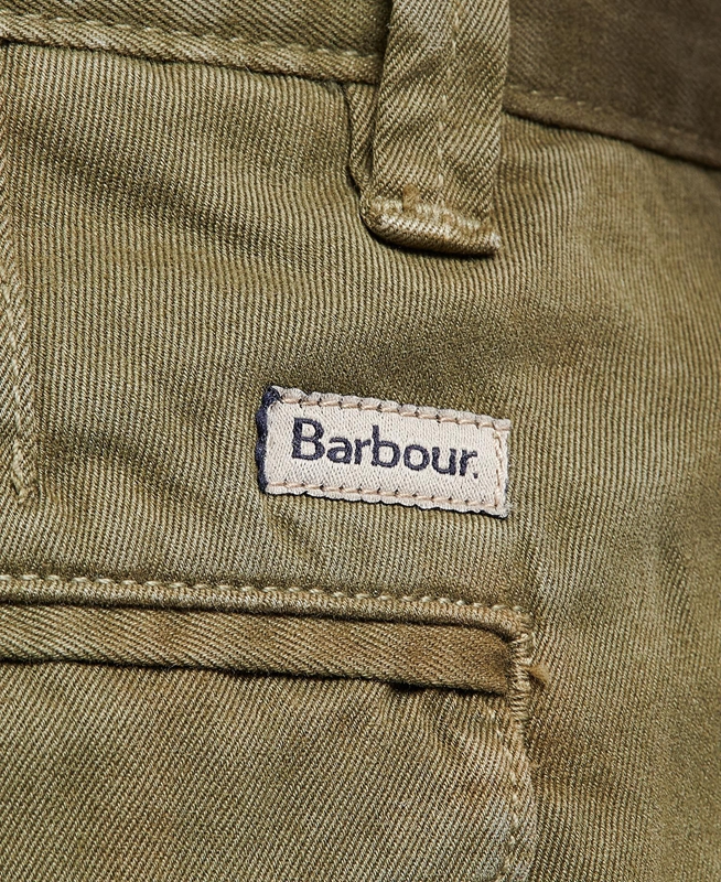 Barbour Neuston Twill Men's Pants Green | EJPI-15480