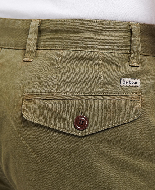 Barbour Neuston Twill Men's Pants Green | EJPI-15480