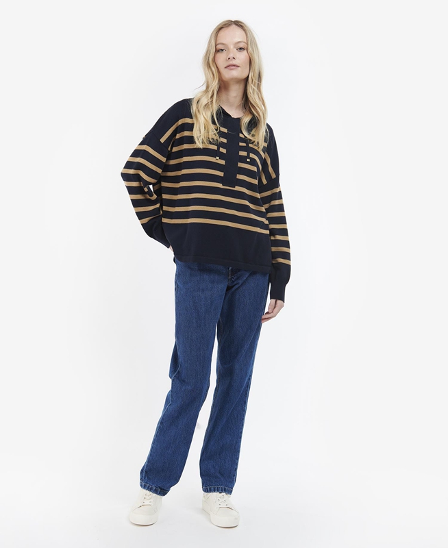 Barbour Odette Knit Women's Sweaters Navy | ZTKG-69125