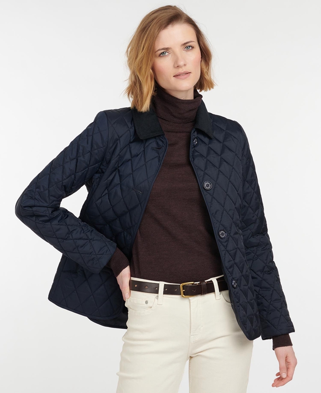 Barbour Omberlsey Women\'s Quilted Jackets Navy | PKDU-60214